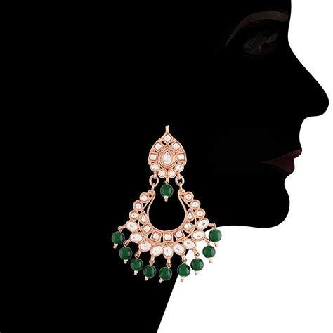 Etnico 18k Rose Gold Plated Ethnic Traditional Kundan & Pearl Choker N ...