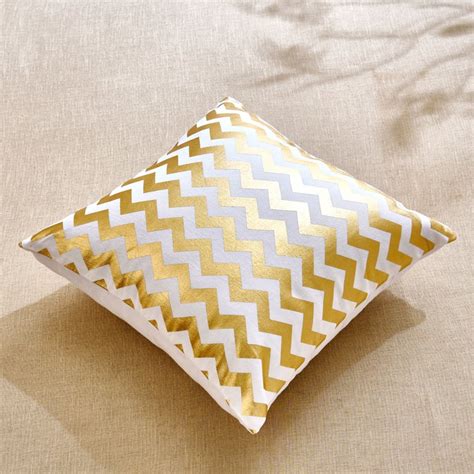 Buy Corsica Chevron Set of 2 Foil Print Cushion Covers - 40x40cm from ...