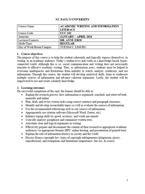 Image result for UCC Course Outline