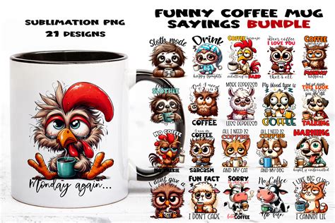 Funny Coffee Mug Sayings. BUNDLE PNG. Graphic by NadineStore · Creative ...