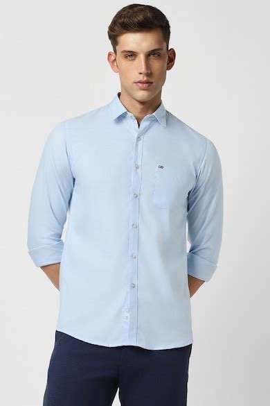 Buy Men Blue Slim Fit Solid Full Sleeves Casual Shirt Online - 906015 ...