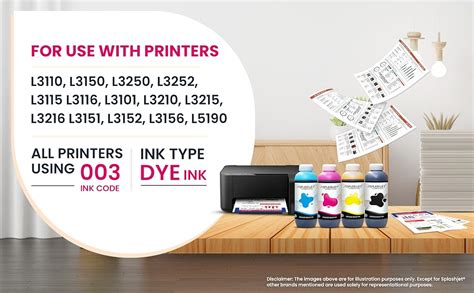 Splashjet 003 Compatible Refill Ink for Epson L3110, L3150, L3115 ...