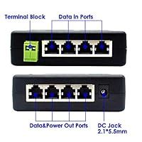 iCreatin 4-Ports Passive Power over ethernet PoE injector Adapter with ...