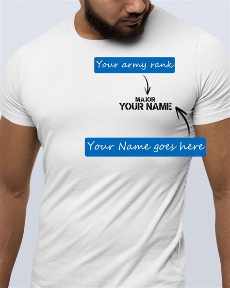 Personalized Army Rank and Name Custom Printed Exclusive T-shirt ...