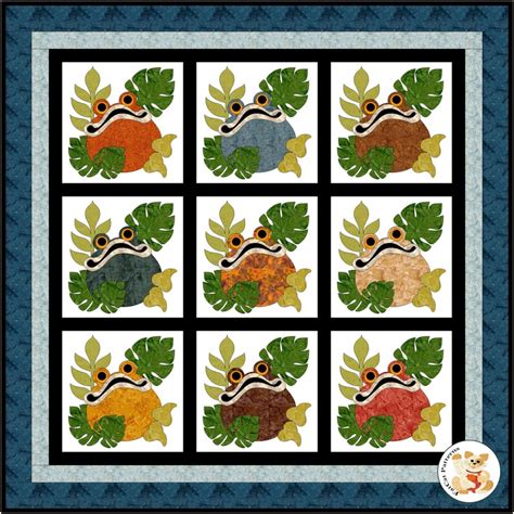 Frog Quilt Pattern 的图像结果