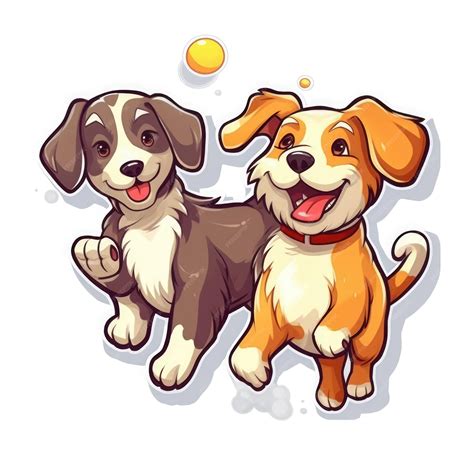 Premium AI Image | Cute cartoon dogs illustration clipart sticker