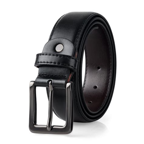 Maikun Men's Leather Belt, Casual Dress, Business Work Belt with Black ...