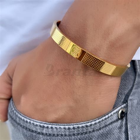 Buy Gold Hanuman Men's Cuff Bracelet Online - Brantashop