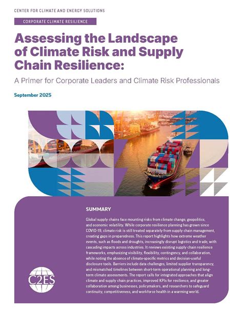 Assessing the Landscape of Climate Risk and Supply Chain Resilience - Center for Climate and ...