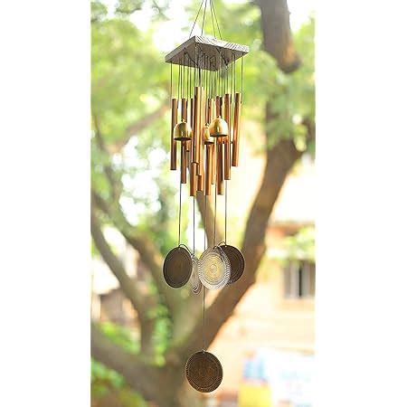 Two Moustaches Brass Swastika Hanging Bells (3.2 x 6 inch, Pack of 1 ...