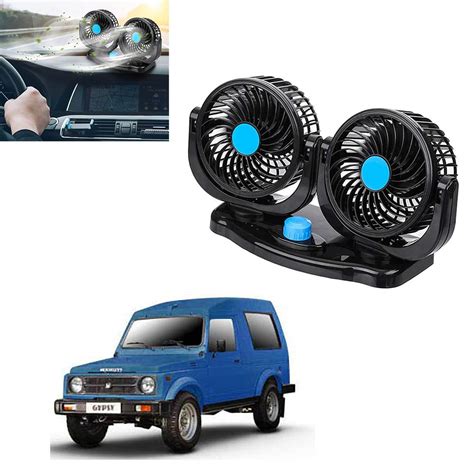 Adroitz 360 Degree Rotatable Dual Head 2 Speed Quiet Dashboard Auto ...