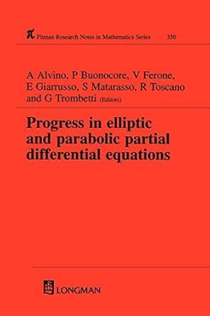 Buy Progress in Elliptic and Parabolic Partial Differential Equations ...