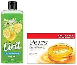 Buy Pears Pure And Gentle Soap Bar, 125g (Pack Of 3) & Liril Lemon and ...