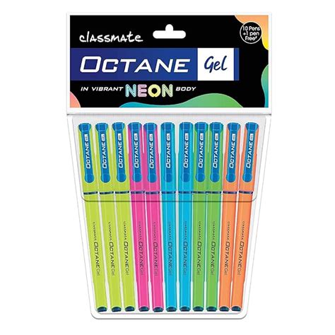 Classmate Octane Neon Blue Gel Pens Pack of 2 Pen Packets (Total 22 ...