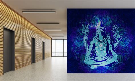 Lord Shiva Blue Mandala Art Wallpaper – Myindianthings