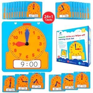Buy Simply magic 24+1 Learning Clock for Kids - Classroom Clock Set ...