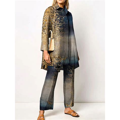 Ensemble de chemise vintage élégante en 2 pièces pour femme chemisier ...