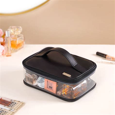 Vegan Leather Makeup Organizer Black Online - Premium Vanity Pouch ...