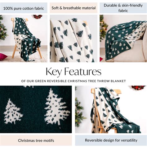 Green Reversible Christmas Tree Throw Blanket Online - Premium Throw ...
