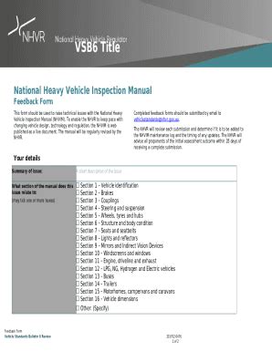 0821 Nhvim National Heavy Vehicle Inspection Manual PDF Doc Template ...