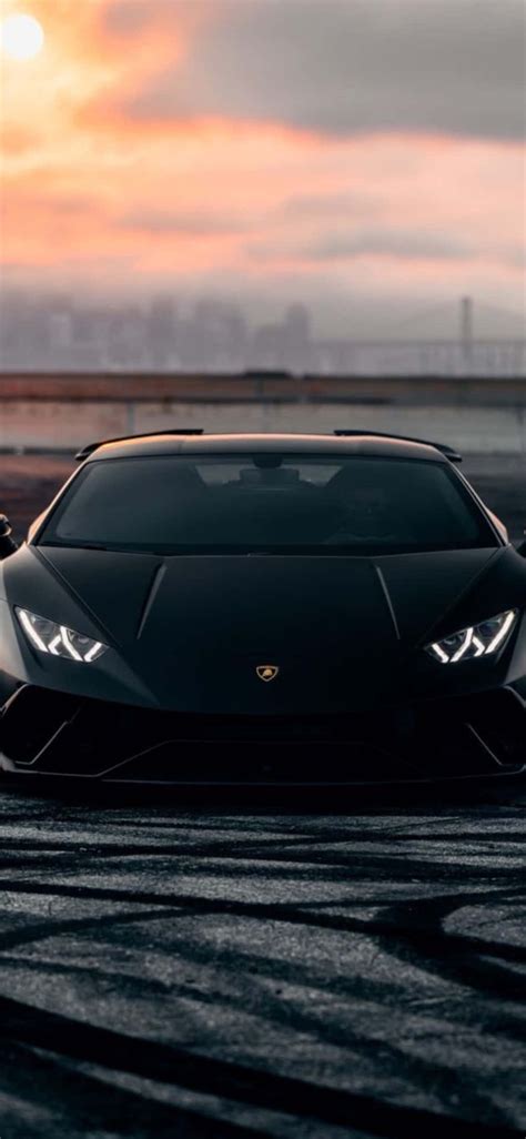 Download iPhone XS Max Lamborghini Black Huracan Background | Wallpapers.com