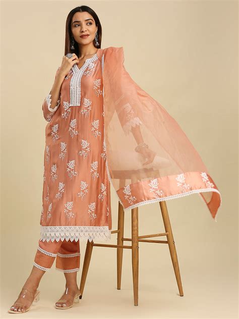AKINA MODAL SATIN KURTA & DUPATTA SET – Hakoba