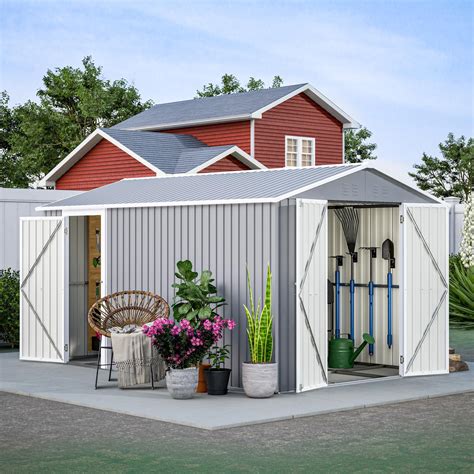Dhhu 12ft X 8ft Outdoor Storage Shed Metal Garden Shed | Desertcart INDIA