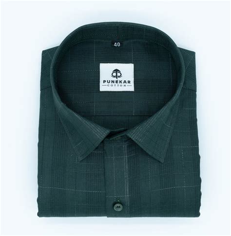 Forest Green Color Pure Cotton Shirts For Men – Punekar Cotton