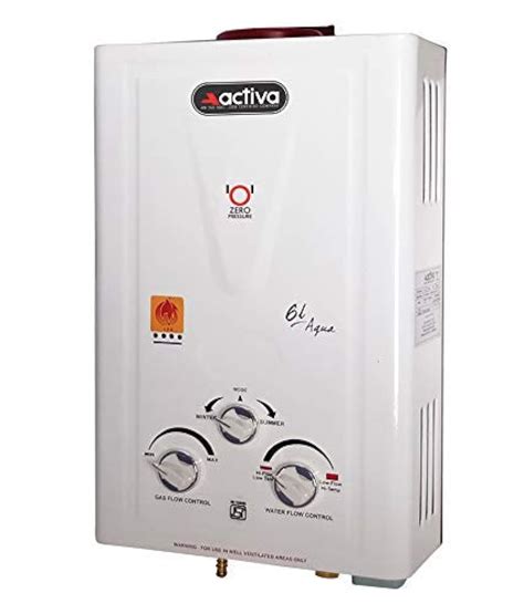 Buy ACTIVA 6 LTR Instant pure Copper LPG Gas Water Heater with Anti ...