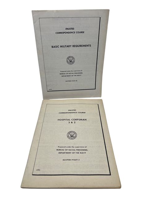 Navy Enlisted Correspondence Course Test Booklets Pair Vintage 1967 ...
