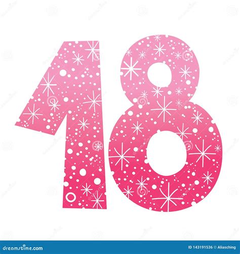Number eighteen stock vector. Illustration of number - 143191536