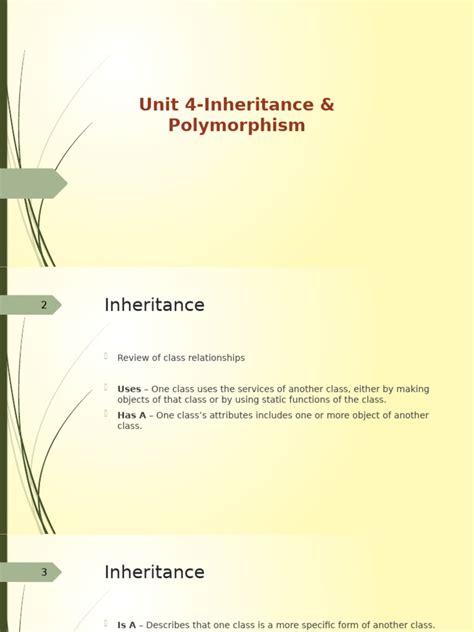 Unit-4 Inherihance & Polymorphism | PDF | Inheritance (Object Oriented ...