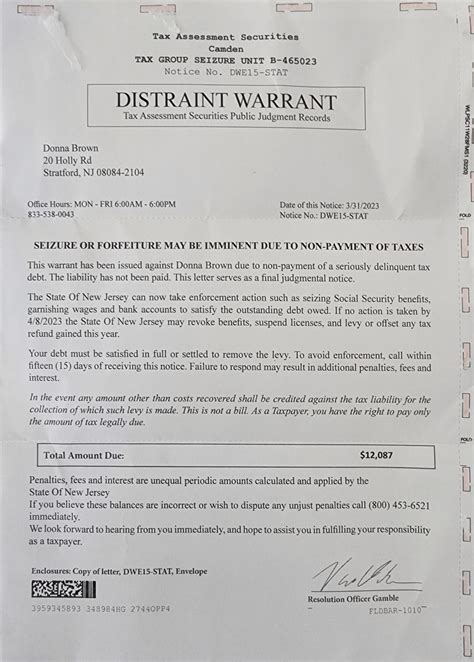 Tax Scam Warning Notice - Somerdale, NJ