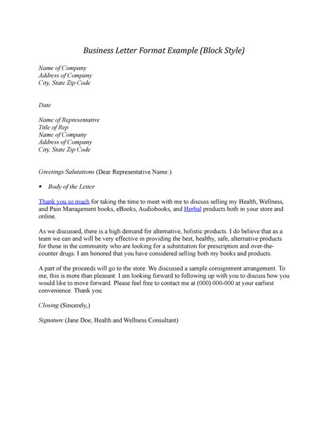 Business Letter Format Example 的图像结果