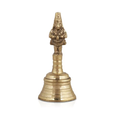 Brass Hand Bell - 5 Inches | Pooja Bell/ Hanuman Handle Ghanti for Hom ...