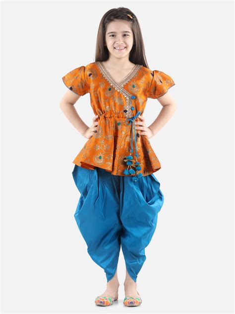 BownBee Jacquard Half Sleeve Peplum With Silk Dhoti Indo Western-Super ...