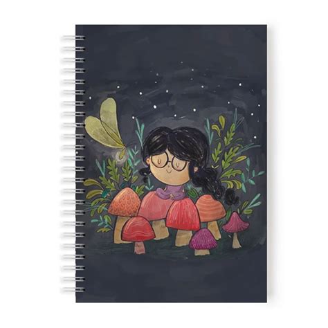 Buy Alicia Souza Mushroom Girl Notebook - White Spiral Online