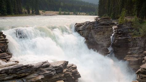 Wallpaper waterfall, slope, stream, rocks, trees hd, picture, image