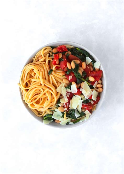Vegetarian Tuscan White Bean Pasta | Kathleen's Cravings