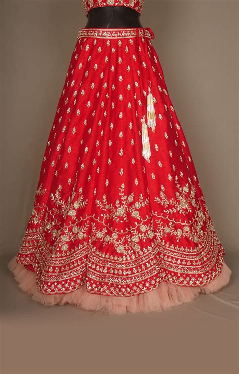 Vegan Raw Silk Bridal Lehenga With Zardosi Work – gcsveganfashion