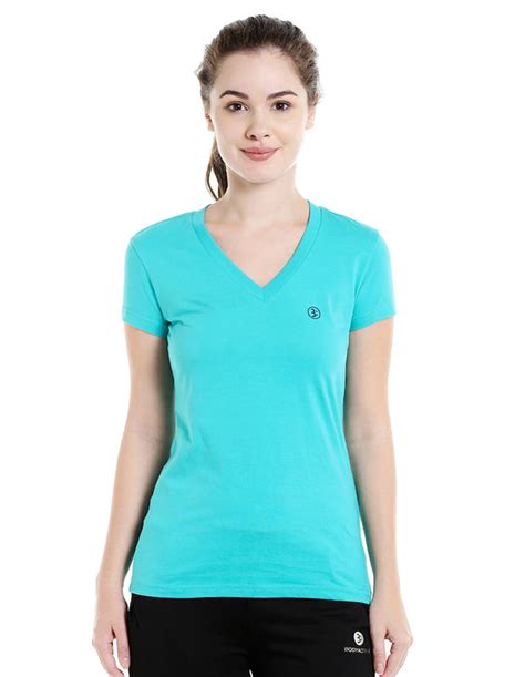 Buy Bodyactive Women Sea Green V Neck Tee-TS14-SGRN Online | Bodycare