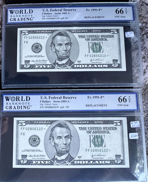 2003 A SERIES (TWO) $5 DOLLARS *STAR NOTES* WITH CLOSE BUT NON ...