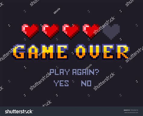 1,829 Game Over Pixel Art Images, Stock Photos & Vectors | Shutterstock