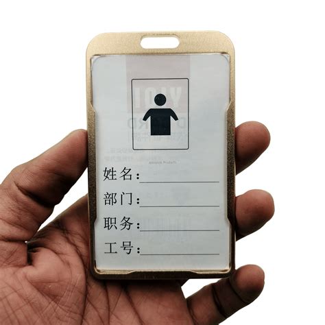 Golden Metal ID Card Holder Aluminium Card Holder ID Card Badge ...