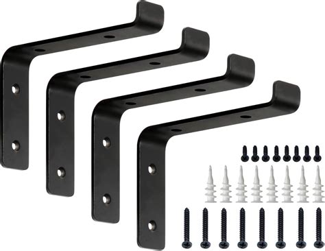 Buy Mkono Shelf Brackets 6 Inch Heavy Duty Industrial Floating Shelf ...