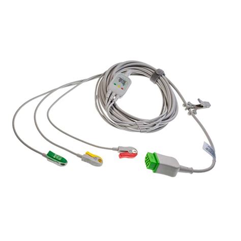 ECG 3 Lead Cable Undetachable, Grabber, IEC, 4.7m/15ft, Patient ...