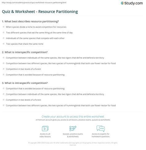 Definition Resource Partitioning