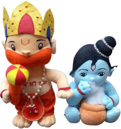 Pihu Enterprises Lord Krishna & Hanuman With Crown Hindu Idol Combo Fun ...