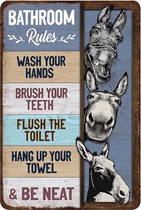 Mocozim Rustic Retro Metal Tin Sign Funny Donkey India | Ubuy