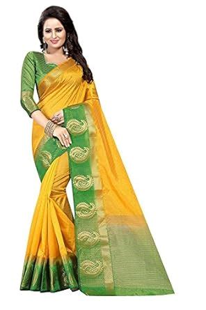 Buy Marutisai Creation Women's Kanjivaram Silk Saree with Blouse Piece ...